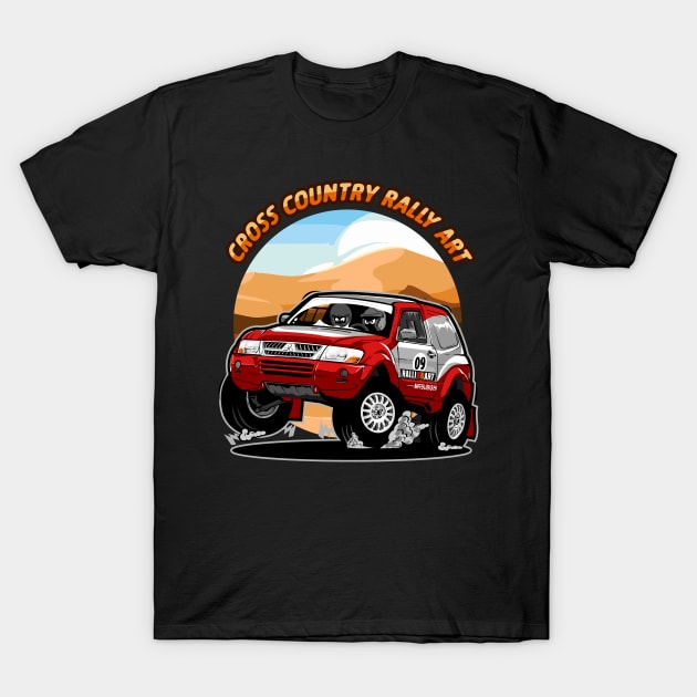 Pajero Rally art Cross Country T-Shirt by itsTheBugz